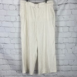 NWT Lane Bryant Stripe Linen Blend Wide Leg Pants Sz 20R